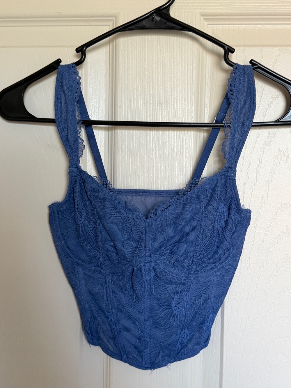 Hollister Blue Lace Bustier Crop Top